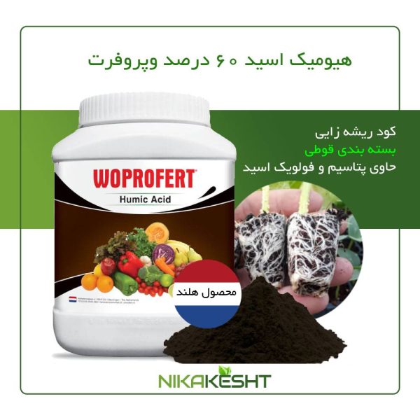 هیومیک اسید ۶۰ درصد پرک وپروفرت ۱ کیلویی قوطی